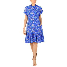 ジュリア ジョーダン レディース ワンピース トップス Women's Floral-Print Mock-Neck Ruffle Dress Cobalt Multi