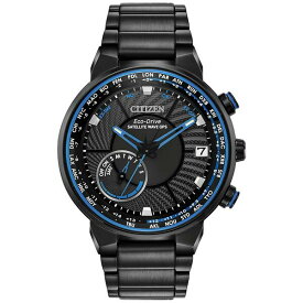 シチズン メンズ 腕時計 アクセサリー Eco-Drive Men's Satellite Wave GPS Black-Tone Stainless Steel Bracelet Watch 44mm Black