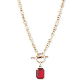 ラルフローレン メンズ ネックレス・チョーカー アクセサリー Gold-Tone Crystal & Stone 17" Pendant Necklace RED CHERRY