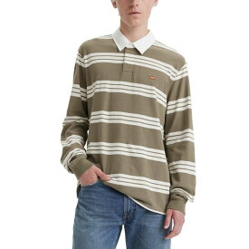 リーバイス メンズ シャツ トップス Men's Classic-Fit Striped Long Sleeve Rugby Shirt Hemlock Stripe Smokey Olive