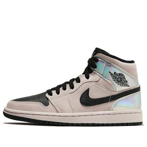 Air Jordan �W���[�_�� ���f�B�[�X �X�j�[�J�[ Barely Rose/Black/Multi �y(WMNS) Air Jordan 1 Mid 'Iridescent' BQ6472-602�z �T�C�Y US_5(22.0cm)