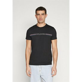 トミー ヒルフィガー メンズ Tシャツ トップス STRIPE CHEST TEE - Print T-shirt - black
