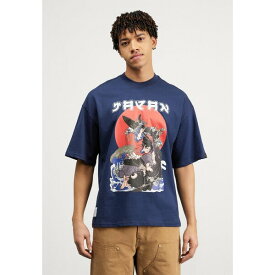 アルファインダストリーズ メンズ Tシャツ トップス JAPAN WARRIOR - Print T-shirt - ultra navy
