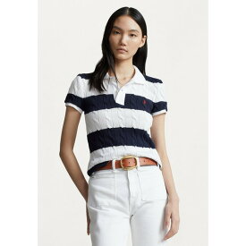 ラルフローレン レディース Tシャツ トップス SHORT SLEEVE - Polo shirt - white/hunter navy