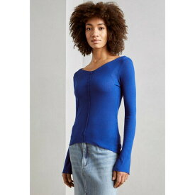 アンナ フィールド レディース Tシャツ トップス LONG SLEEVED TOP WITH WOOL CONTENT - Long sleeved top - blue