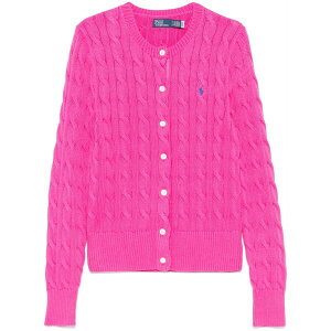 �����t���[���� ���f�B�[�X �J�[�f�B�K�� �A�E�^�[ Polo pony-embroidered cardigan Pink