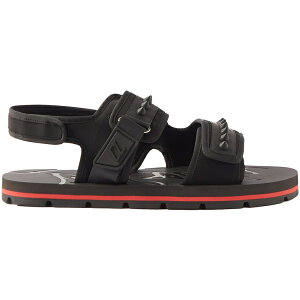 Christian Louboutin �N���X�`���� ���u�^�� �����Y �X�j�[�J�[ �yChristian Louboutin Siwa Flat Sandals Black Red�z �T�C�Y US_7(25.0cm) Black