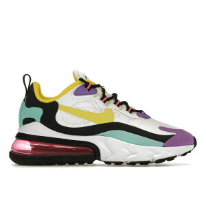 Nike �i�C�L ���f�B�[�X �X�j�[�J�[ �yNike Air Max 270 React Geometric Art (Women's)�z �T�C�Y US_5.5(22.5cm) White/Black-Bright Violet-Dynamic Yellow