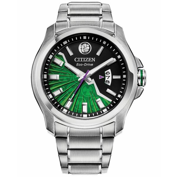シチズン メンズ 腕時計 アクセサリー Eco-Drive Men's Hulk Silver-Tone Stainless Steel  Bracelet Watch 43mm Silver-tone | asty