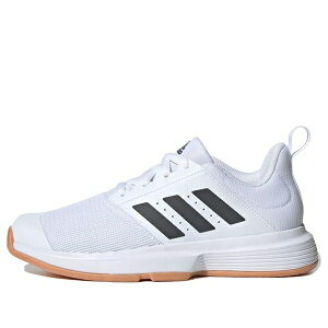 adidas �A�f�B�_�X �����Y �X�j�[�J�[ �yadidas Essence Indoor Low Tops Badminton Shoe Unisex White FU8400�z �T�C�Y US_6.5(24.5cm)