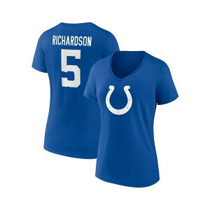 t@ieBNX fB[X TVc gbvX Women's Anthony Richardson Royal Indianapolis Colts Icon Name and Number V-Neck T-shirt Royal