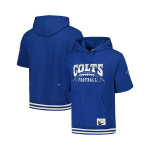 ~b`F&lX Y p[J[EXEFbgVc AE^[ Men's Royal Indianapolis Colts Pre-Game Short Sleeve Pullover Hoodie Royal