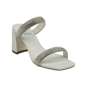 �W�[�V�[�V���[�Y ���f�B�[�X �T���_�� �V���[�Y Women's Luella Embellished Double Band Heeled Sandals White