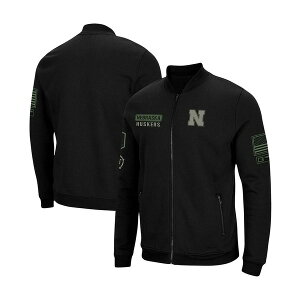 RVA Y WPbgu] AE^[ Men's Black Nebraska Huskers OHT Military-Inspired Appreciation High-Speed Bomber Full-Zip Jacket Black
