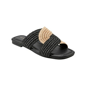 }[NEtBbV[ fB[X T_ V[Y Women's Navie Slip-On Flat Sandals Black/Natural