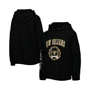 g~[ qtBK[ fB[X p[J[EXEFbgVc AE^[ Women's Black New Orleans Saints Becca Drop Shoulder Pullover Hoodie Black