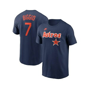 �i�C�L �����Y �V���c �g�b�v�X Men's Craig Biggio Navy Houston Astros Cooperstown Collection Fuse Name Number T-Shirt Navy