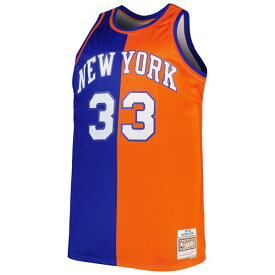 ミッチェル&ネス メンズ ユニフォーム トップス Patrick Ewing New York Knicks Mitchell & Ness Big & Tall Hardwood Classics 1991/92 Split Swingman Jersey Blue/Orange