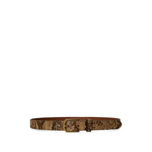 �����t���[���� ���f�B�[�X �x���g �A�N�Z�T���[ Python-embossed leather belt Brown