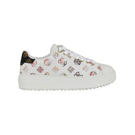 ゲス レディース スニーカー シューズ Women's Denesa Treaded Platform Lace-Up Sneakers White/Pastel Logo Multi