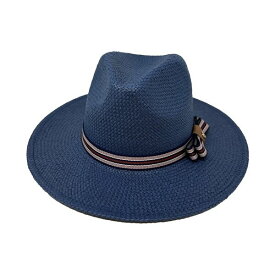 コールハーン レディース 帽子 アクセサリー Straw Fedora Hat Evening Blue