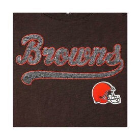トミー ヒルフィガー レディース Tシャツ トップス Women's Brown Cleveland Browns Justine Long Sleeve Tunic T-shirt Brown