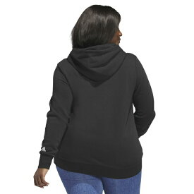 アディダス レディース パーカー・スウェットシャツ アウター Trendy Plus Size Pullover Logo-Print Fleece Hoodie Black