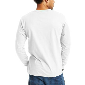 ヘインズ メンズ Tシャツ トップス Beefy-T Unisex Long-Sleeve T-Shirt, 2-Pack White