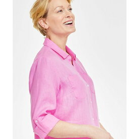 チャータークラブ レディース カットソー トップス Women's 100% Linen Shirt, Created for Macy's Bubble Bath