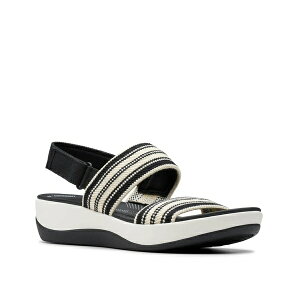 N[NX fB[X T_ V[Y Cloudsteppers Arla Stroll Wedge Sandal Black/Off White