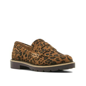 uh fB[X Xb|E[t@[ V[Y Lugged Waterproof Penny Loafer Brown Leopard Print