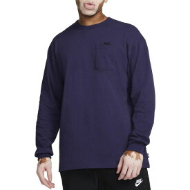ナイキ メンズ シャツ トップス Nike Sportswear Premium Essentials Men's Long-Sleeve Pocket T-Shirt Purple Ink