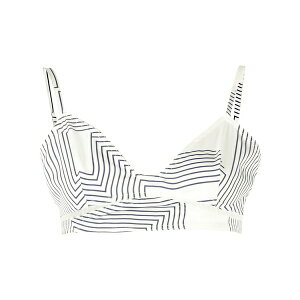 ���E �N���V�b�N ���f�B�[�X �J�b�g�\�[ �g�b�v�X Stripe-pattern sports bra White