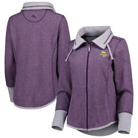 トッミーバハマ レディース パーカー・スウェットシャツ アウター Minnesota Vikings Tommy Bahama Women's Sport Sun Fade FullZip Sweatshirt Heathered Purple