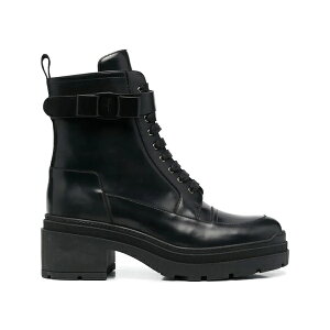 Ferragamo tFK fB[X Xj[J[ yFerragamo Chunky Leather Biker Boots Black (Women's)z TCY US_W_10 Black