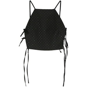 �V�A���t�F���[�j ���f�B�[�X �J�b�g�\�[ �g�b�v�X Rhinestone-embellished crop top Black