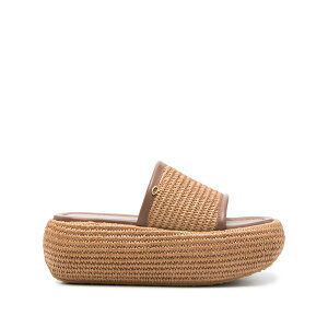 �W�������B�g ���b�V ���f�B�[�X �T���_�� �V���[�Y 60mm woven raffia espadrilles Brown