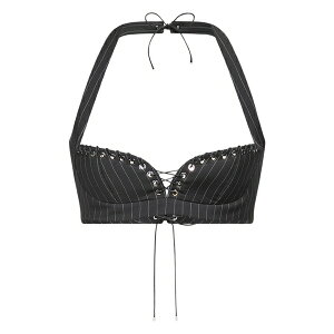 ���h���B�b�N �h �T�� �Z���i�� ���f�B�[�X �V���c �g�b�v�X Robin pinstripe lace-up top Grey