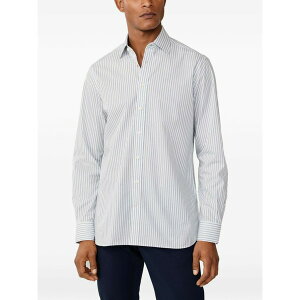 �n�P�b�g �����h�� �����Y �V���c �g�b�v�X Striped-pattern shirt Green