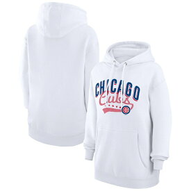 カールバンクス レディース パーカー・スウェットシャツ アウター Chicago Cubs GIII 4Her by Carl Banks Women's Filigree Team Pullover Hoodie White