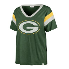 フォーティーセブン レディース Tシャツ トップス Green Bay Packers '47 Women's Phoenix VNeck TShirt Green