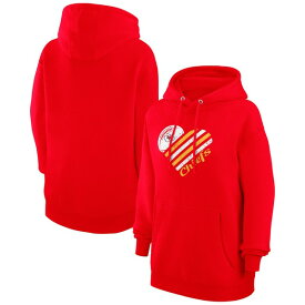カールバンクス レディース ジャケット＆ブルゾン アウター Kansas City Chiefs GIII 4Her by Carl Banks Women's Heart Graphic Fleece Pullover Hoodie Red