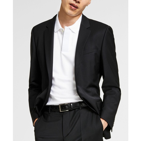 フューゴ メンズ ジャケット＆ブルゾン アウター Men's Slim-Fit Superflex Stretch Solid Suit Jacket Black