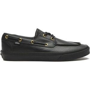 Vans �o���Y �����Y �X�j�[�J�[ �yVans 2-Eyelet Boat Shoe Leather Black�z �T�C�Y US_6.5(24.5cm) Black