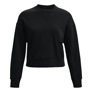 Under Armour A_[A[}[ fB[X Xj[J[ y(WMNS) Under Armour Project Rock Fleece Crew Sweatshirt 'Black' 1365989-001z TCY US_W_M