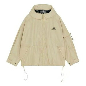 New Balance j[oX fB[X Xj[J[ y(WMNS) New Balance Logo Printing Woven Hooded Track Jacket Khaki AWJ13333-BEIz TCY US_W_XL