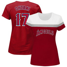 ファナティクス レディース Tシャツ トップス Shohei Ohtani Los Angeles Angels Fanatics Branded Women's Plus Size Player Split Body TShirt Red