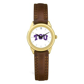 ジャーディン レディース 腕時計 アクセサリー TCU Horned Frogs Women's Medallion Leather Watch -