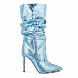 【送料無料】 パリテキサス レディース ブーツ シューズ Slouchy Metallic Heeled Boots Icy Blue