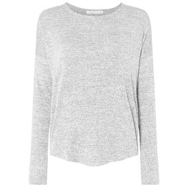 【送料無料】 ラグアンドボーン レディース Tシャツ トップス Hudson Long Sleeved T Shirt Light Grey